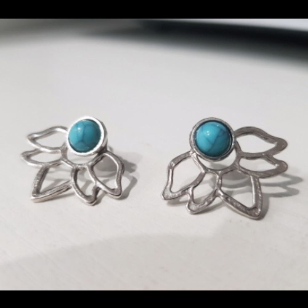NEW💙💎LOTUS BEHIND LOBE JACKET!💎💙TURQUOISE BLUE - Picture 2 of 10